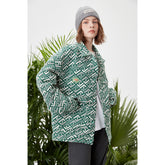 Unisex Jacket Couple Jacquard Fabric Spring and Summer Turn-down Collar Coat